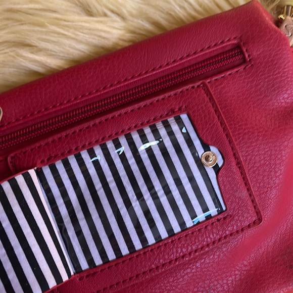 CANDACE CHRISTIAN Napa Valley NWT red leather convertible Crossbody/wristlet bag - Picture 7 of 10